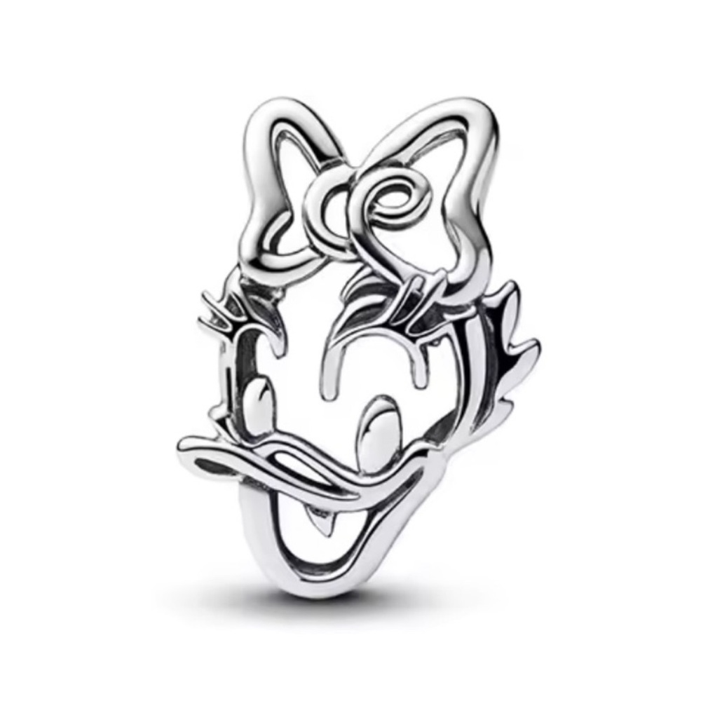 NWOT Disney Daisy Duck Openwork Charm Sterling Silver 925